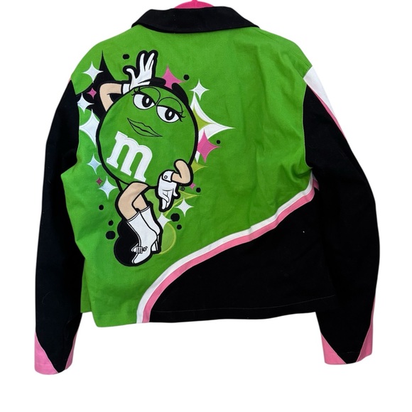 Vintage Y2K M&M’s “Don’t Beg” Racing Jacket in Green, Pink & Black Size 2XL - Picture 7 of 11